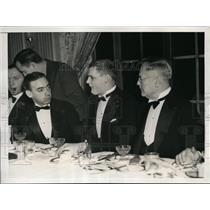1938 Press Photo Joe Cashnan, Joe Vosmack, bob Quinn baseball Writers Dinner