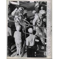 1965 Press Photo Cape Kennedy astronaut Ed White, Jim McDivitt board Titan II