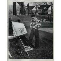 1960 Press Photo ElRoy Face Checking His Fishing Tackle - nee70037