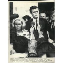 1969 Wire Photo Sen. Kennedy & wife after pleading guilty at court in Mass.