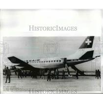1940 Press Photo Hijacked Swissair plane at Dawson's Field in Jordan