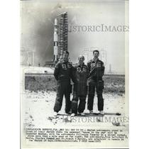 1973 Wire Photo Skylab astronauts with rocket spacecraft on launched on Monday