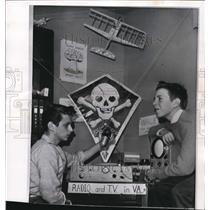 1962 Wire Photo Bruce Wahl with his friend David Lester in their radio station