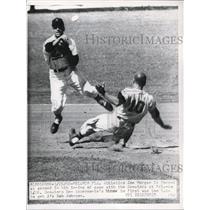 1960 Press Photo Orlando Fla Athletics Joe Morgan forced at second in 4th inning
