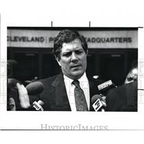 1989 Press Photo The news conference with Tim Hagan in the Police Head Quarter