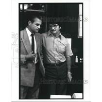 1987 Press Photo Mayor Jerry Balko and Police Chief Andy Dziak in Sheffield Twp.