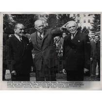 1966 Press Photo Pres. Eisenhower, Adolfo Ruiz Cortines, and Louis St. Laurent