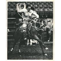 1985 Press Photo Calf Roping Joe Bob Locke Competition