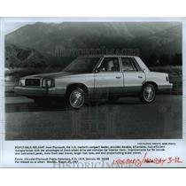 1984 Press Photo Plymouth Reliant car - cvb68947