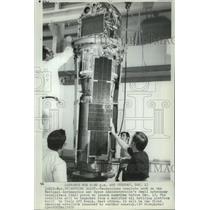1970 Wire Photo Technicians complete work on the Small Astronomy Satellite-A