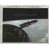 1966 Press Photo Docking Adapter With Its Angry Alligator Shroud Still in Place
