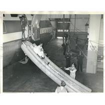 1964 Press Photo aircraft evacuation demonstration