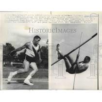 1962 Press Photo Tony Parola Shows Strain of Competition in Athletic Decathlon