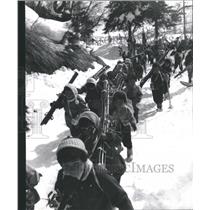 1965 Press Photo School Children Skiing Excursion Japan