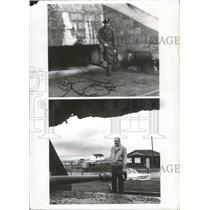 1969 Press Photo Don Whitehead on D Day Normandy 944 (Above) and 1969 (Below)