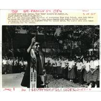 1987 Press Photo Reverend Pat Angelluci director of Archbishop Shaw High School