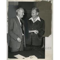 1949 Press Photo Ellis Ryan New Owner of Cleveland Indians & Bill Veeck