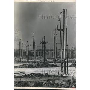 1968 Press Photo Pipe Forest at the Three Fountains apartment project - Houston