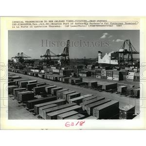 1987 Press Photo Houston Port of Authority Barbour's Cut Container Terminal