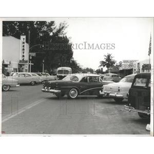 1955 Press Photo Parallel Parking on City Street