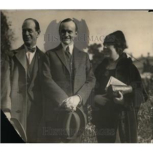 1925 Press Photo President Calvin Coolidge,sculptress Mrs Nancy McCormack