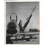 1954 Press Photo Nike Missile and F-86 Sabrejet Pilot, Selfridge Field