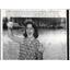 1959 Press Photo Shirley McGowan Looks Squeamish At Baiting Fishing Hook