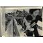 1973 Press Photo Long Thanh, Vietnam Villagers Crossing Destroyed Bridge