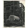 1959 Press Photo Lifting a steam turbine generator at Houston Light and Power Co