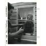 1992 Press Photo Firefighter Miedling helps Sean escape window of "Safe House"