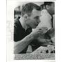 1966 Press Photo Astronaught David Scott enjoys coffee before blast off Florida