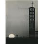 1958 Press Photo Sun Silhouettes Saint Norbert Abbey Near De Pere, Wisconsin
