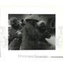 1993 Press Photo Fire Fighter Academy instructor shows how to use a hose