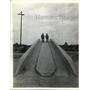 1941 Press Photo Portable Metal bridge Linton Hopkins Jr. Toccoa GA