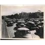 1949 Press Photo Quincy, Mass Shore Drive heavy traffic during bus strike
