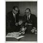 1968 Press Photo Dr. Thomas and Duke with the weather picture receiving station