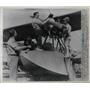 1951 Press Photo Maj.Ewell Nold USAF Instructor and dog watched Amphibian Plane