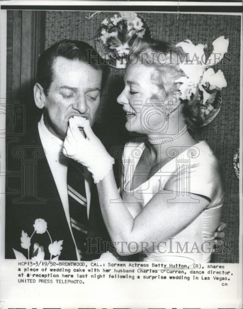 1952 Press Photo Betty Hutton Actress Wedding Charles O'Curran Dance 