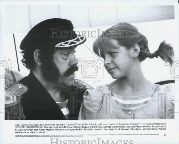 1987 Press Photo Actors Tami Erin John Schuck Pippi Longstocking Movie
