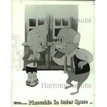 1983 Press Photo Scene from "Pinocchio in Outer Space" animated film