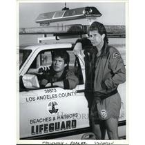 1989 Press Photo David Hasselhoff, Parker Stevenson stars in Baywatch