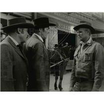 1959 Press Photo Richard Arlen, Henry Fonda, Richard Widmark in Warlock