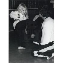 Press Photo 3 yr Old Practicing Karate Kid Of Graham Mitchell Karate Champ