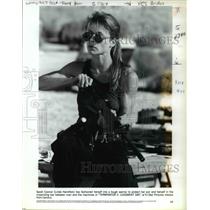 1991 Press Photo Linda Hamilton as Sarah Connor in Terminator 2 Judgment Day