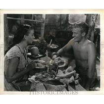 1949 Press Photo Jean Simmons and Donald Houston in "Blue Lagoon"