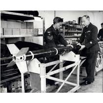 1967 Press Photo Men Assembling Skua Rocket Meteorological Office