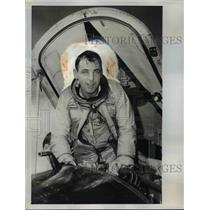 1961 Press Photo Air Force Major Robert White & X-15 Rocket Plane - nee75293