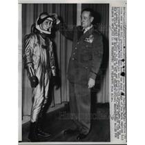 1959 Press Photo Chief of Staff General Thomas D White Showing Suit for X-15