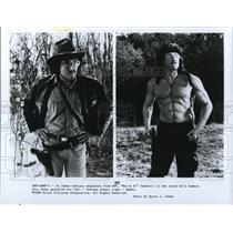 1990 Press Photo Weird Al Yankovic does parodies of Indiana Jones and Rambo