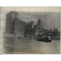 1926 Press Photo New York Sir Alan Cobham seaplane towed by S.S. Homeric NYC